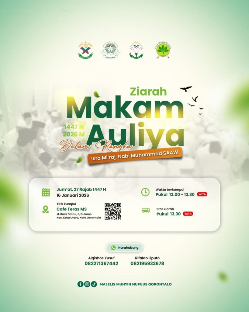 Peringati Isra Mi’raj, Majelis Muhyin Nufuus Gorontalo Gelar Ziarah Makam Auliya