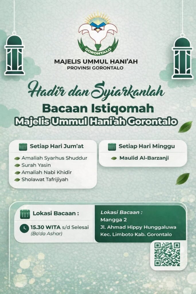 Perkuat Ketahanan Keluarga, Majelis Ummul Hani’ah ajak Muslimah Gorontalo Istiqomah dalam Dzikir dan Doa